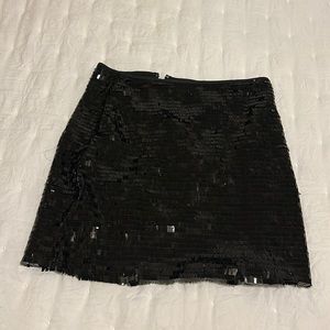 Black sequin mini skirt